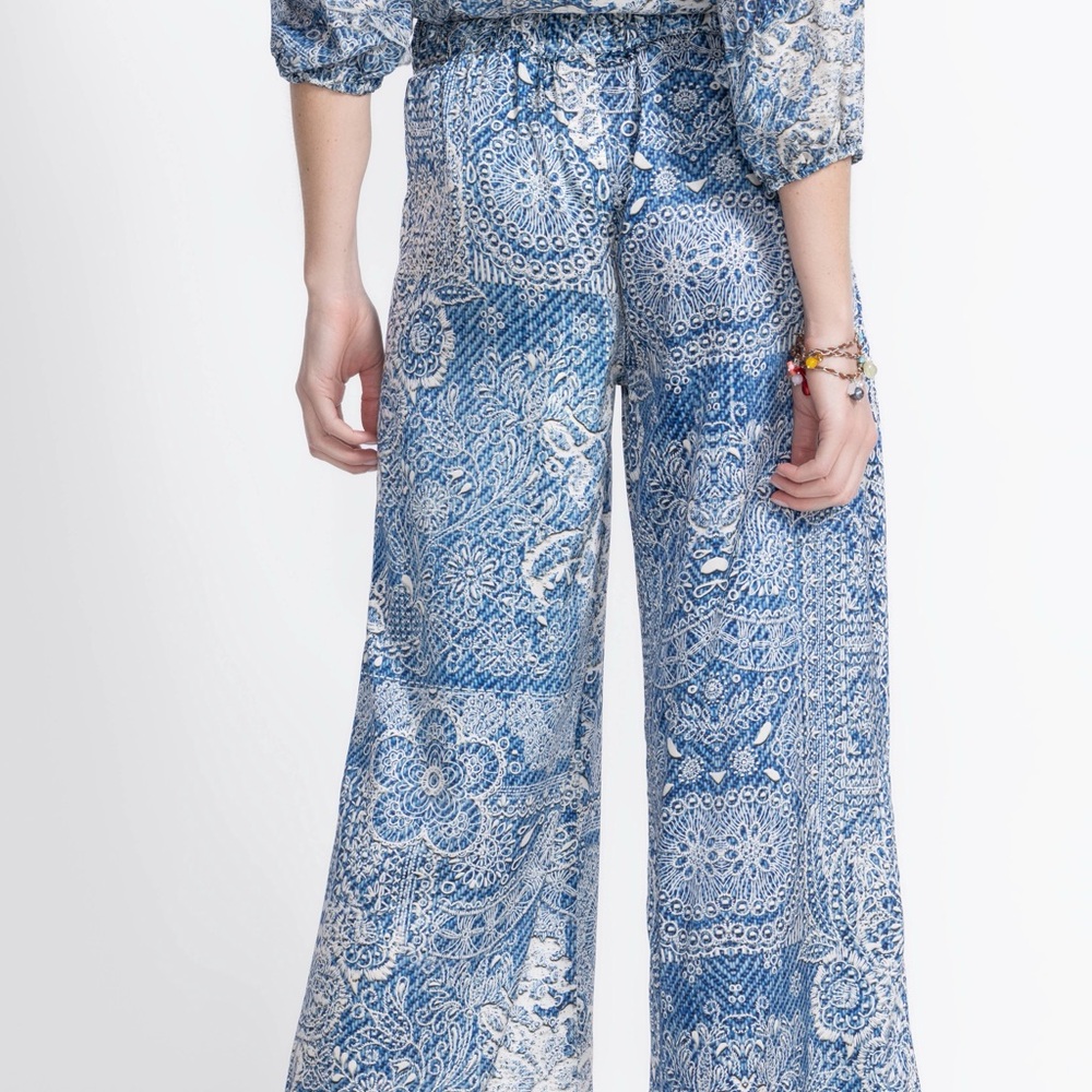 Johnny Was Lauchlen Wide leg Silk Pants. Size L - Picture 9 of 12